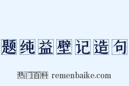 题纯益壁记造句是什么意思的图片